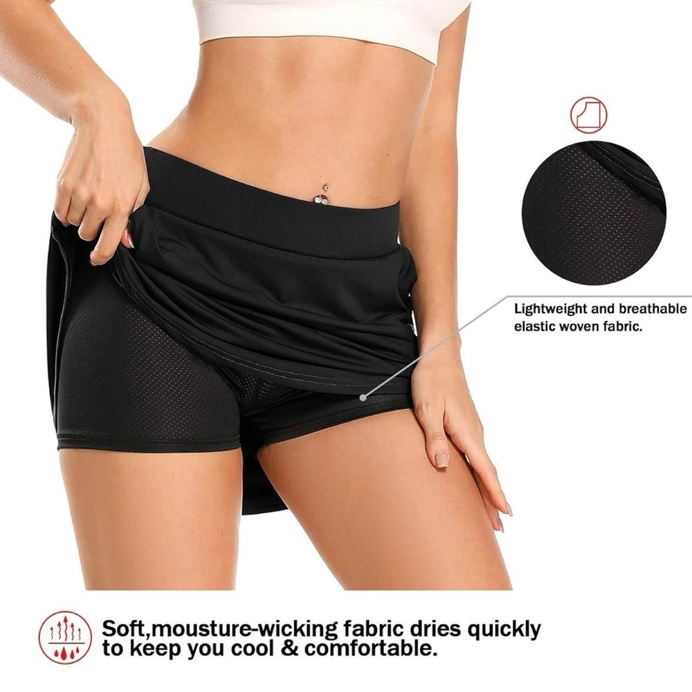 Black Skort with Built-in Shorts and Pockets! - Picture 2 of 5